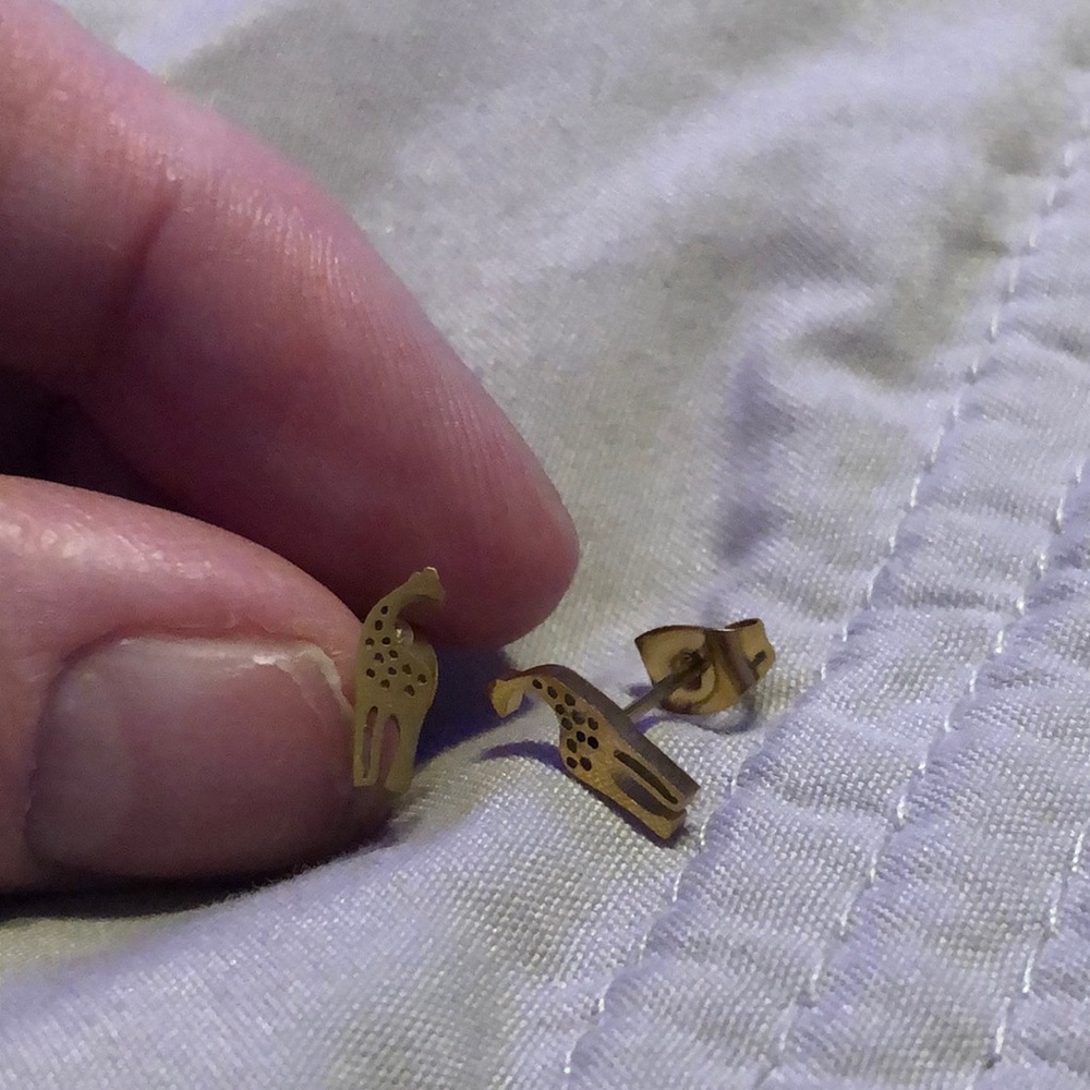 Gold plated giraffe earrings